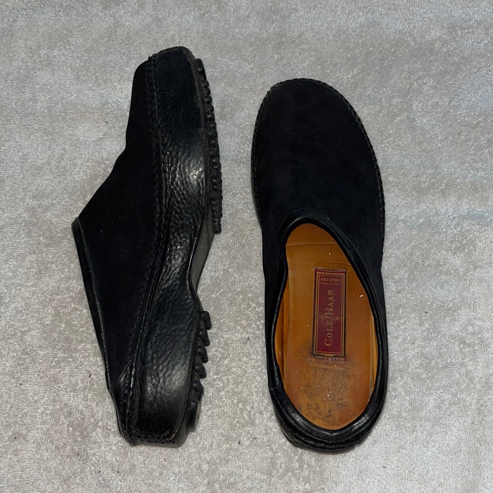 ColeHaan black suede mule slides,      size 7 1/2